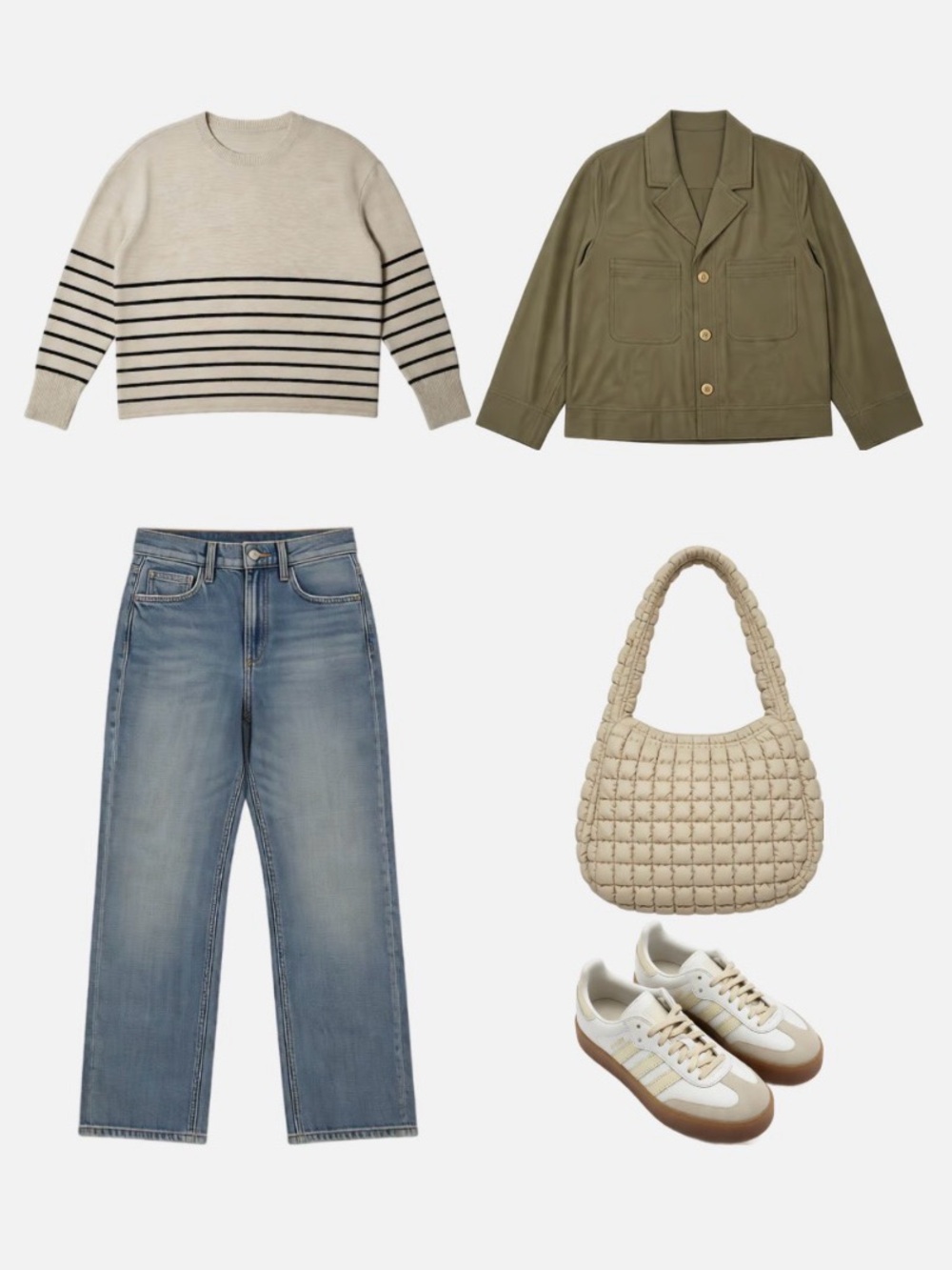 CeCe Cream Sweater with Black Stripes - Classic Crew Neck
